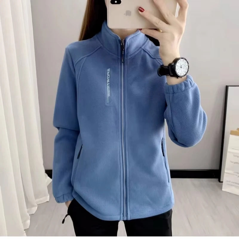 Plus Size Fleece Coats for Women Winter Spring Warm Casual Outdoor Sportswear Hiking Jogging Yoga Lady Cardigan jackets Chaqueta