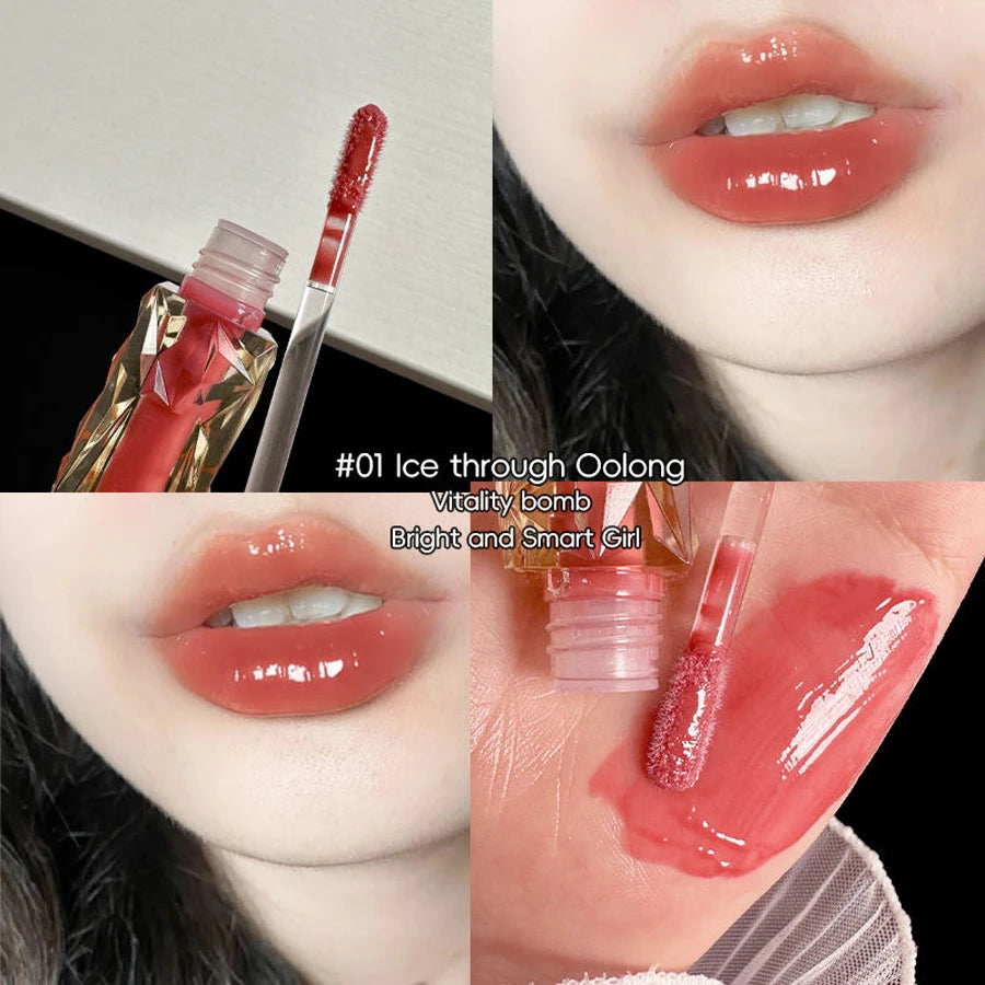 Long-Lasting Moisturizing Waterproof Lip Gloss - Transparent Mirror Finish