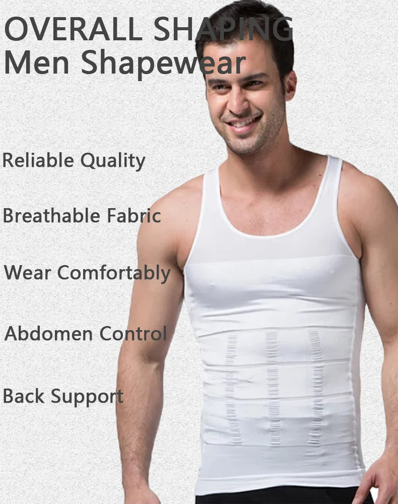 YBFDO Men's Slimming Body Shaper Compression Vest - Waist Trainer Tank