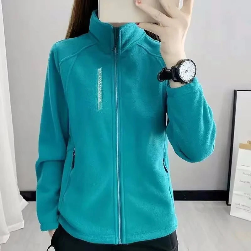 Plus Size Fleece Coats for Women Winter Spring Warm Casual Outdoor Sportswear Hiking Jogging Yoga Lady Cardigan jackets Chaqueta