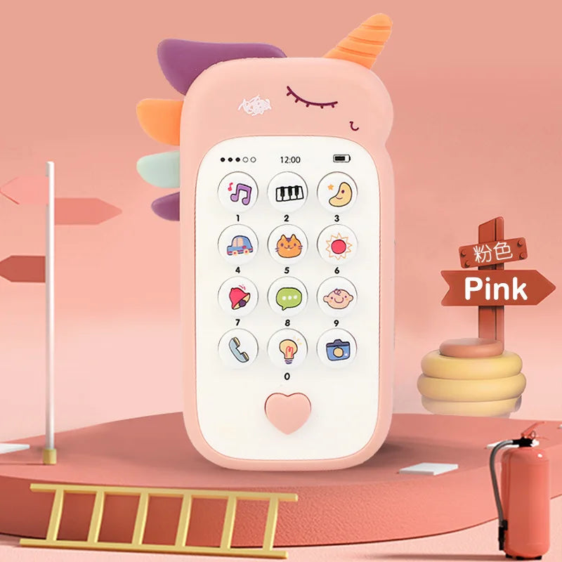 Baby Phone Toy Music Sound Telephone Sleeping Toys With Teether Simulation Phone Kids Infant Early Educational Toy Kids Gifts