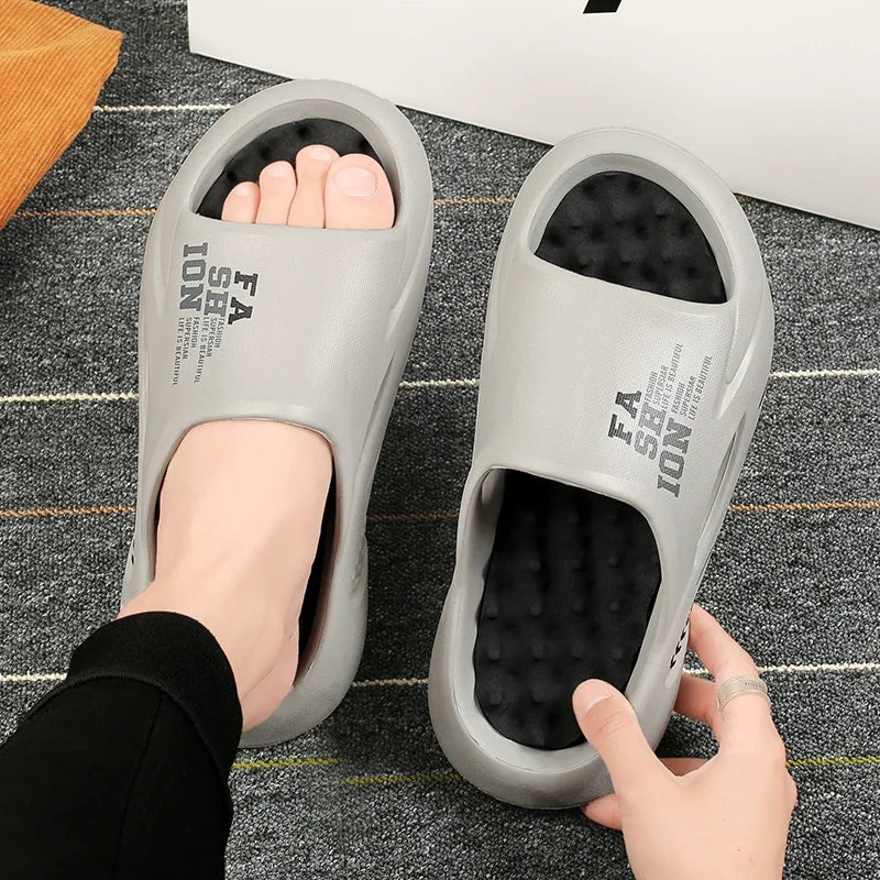 New Summer Men Massage Slippers Sides Indoor Outdoor Sandals Beach Casual Shoes Soft Sole Slides Men Flip-flops Men's Sandals