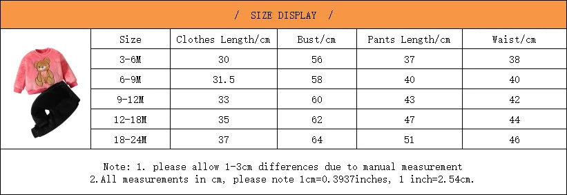 2PCS Kids Coral Plush Cute Teddy Bear Hoodie Autumn Winter Warmth Set Boys Girls Children Babies Warm Costume Suit 0-24M