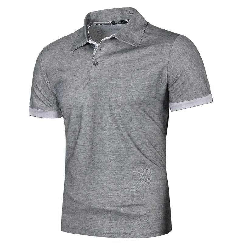 New Mens Short Sleeve Polo Shirt Solid Color Streetwear Lightweight Lapel Tshirts for Men Summer Jogging Sport Tops