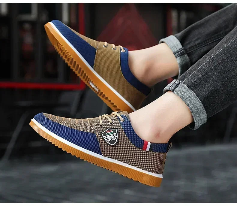 Men's casual shoes Vulcanized Work loafers Mesh Lightweight Man sports shoes Canvas Shoes for Men zapatos para hombres2025