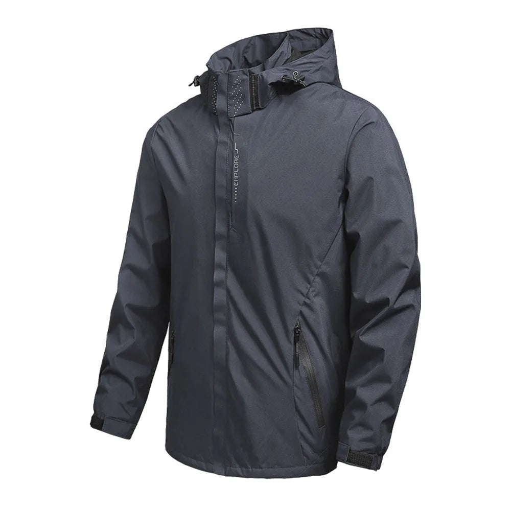 Men's Waterproof Rain Jacket Lightweight Outer Hooded Outdoor Raincoat Hiking Windproof Jacket Climbing Outdoor Jackets