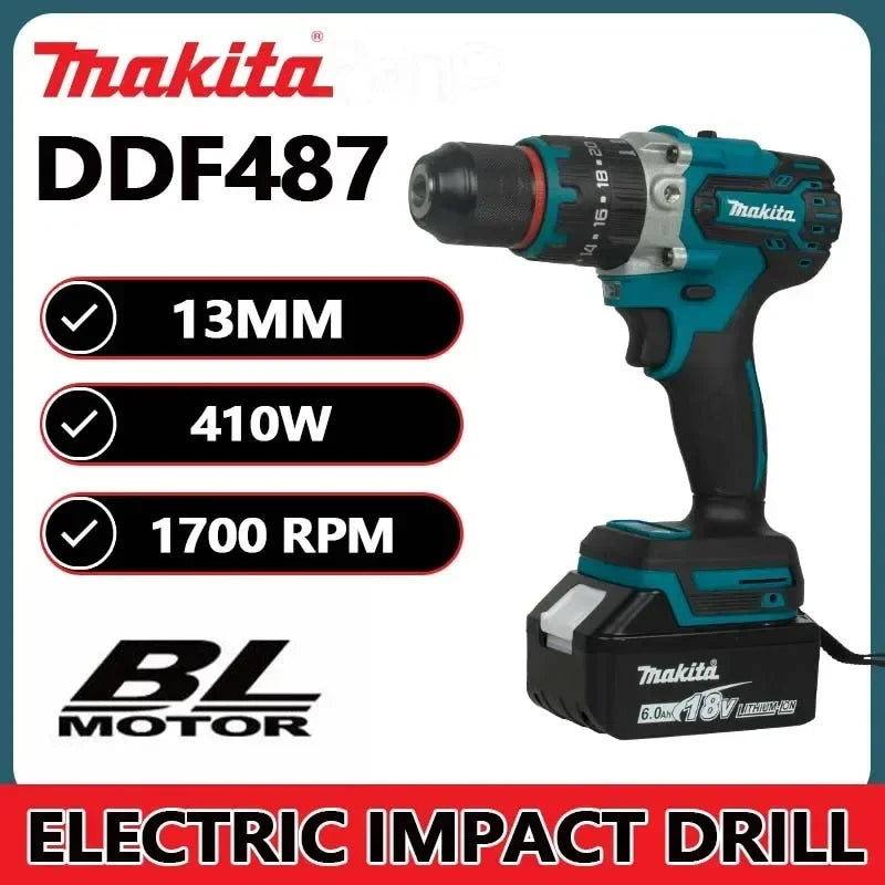 Makita DDF487 18V Brushless Electric Drill – 13mm Lithium Screwdriver & Driver