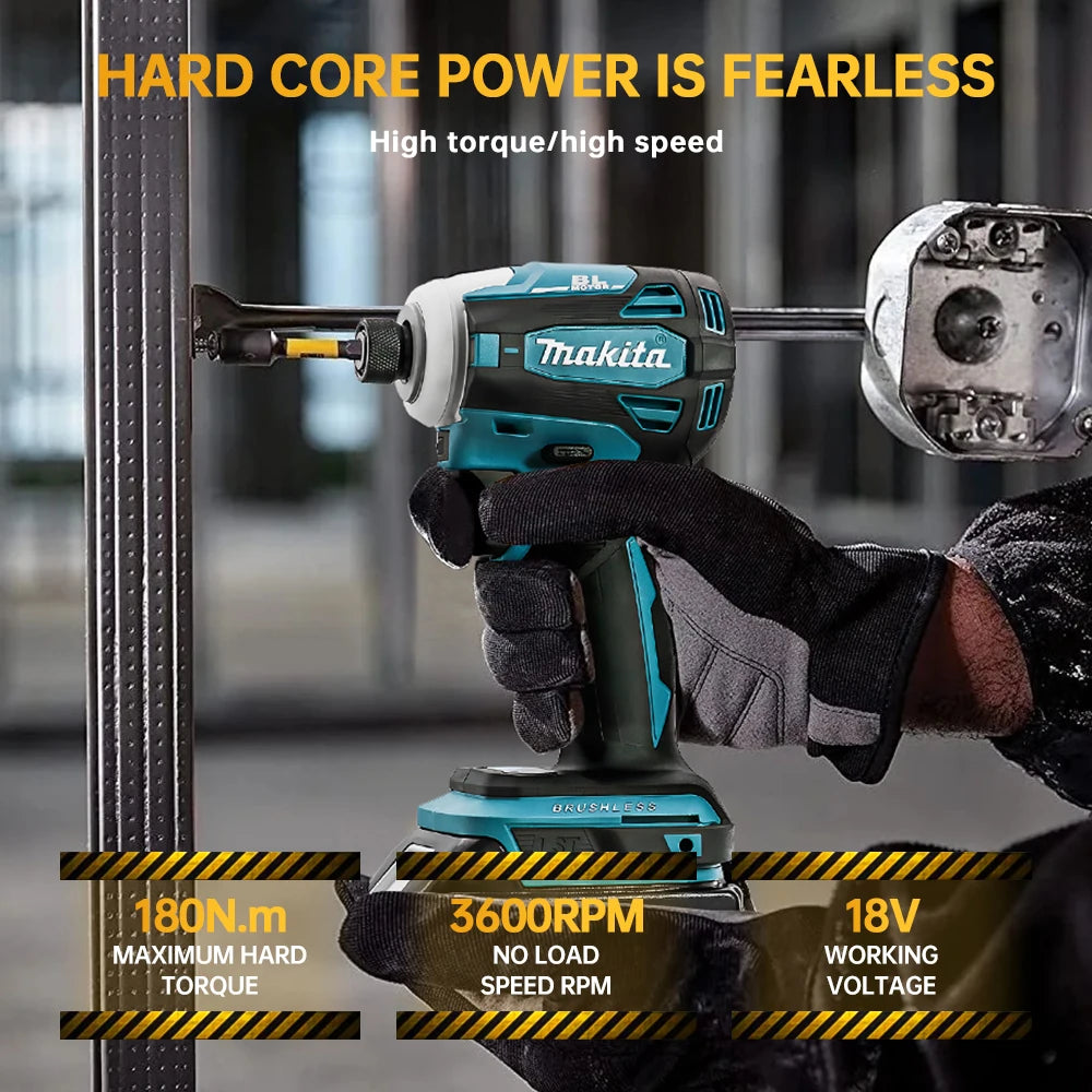 Makita DTD172 18V Brushless Impact Driver Cordless,180N·m, Portable Power Tool