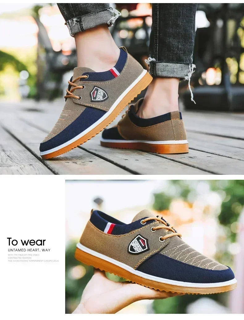 Men's casual shoes Vulcanized Work loafers Mesh Lightweight Man sports shoes Canvas Shoes for Men zapatos para hombres2025