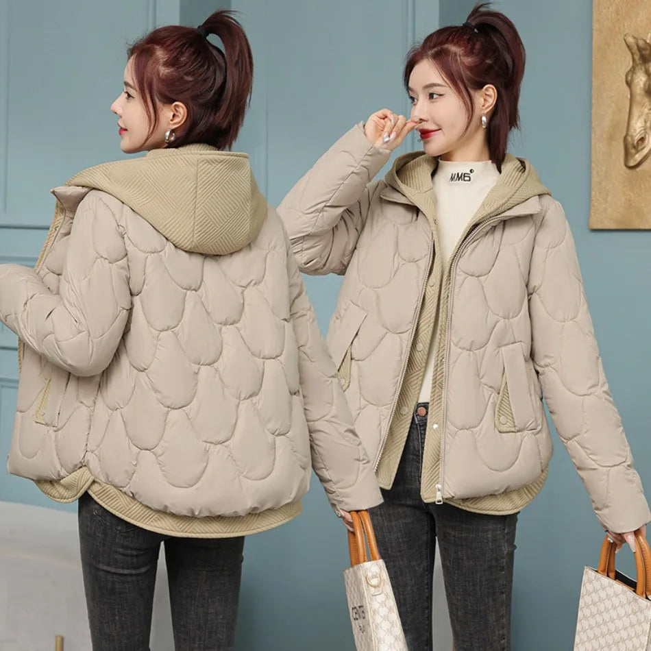 2024 Fashion Coats Korean Style Loose Comfort Quilted Coat Women Jacket Women Parkas Warm Jackets Casual Coat New Winter Clothes