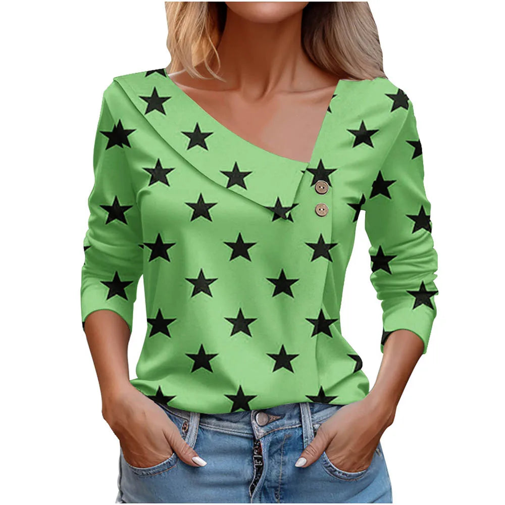 T Shirt For Women Fashion Long Sleeve Top White Floral Print Shirts And Blouses Autumn Winter Clothes For Women