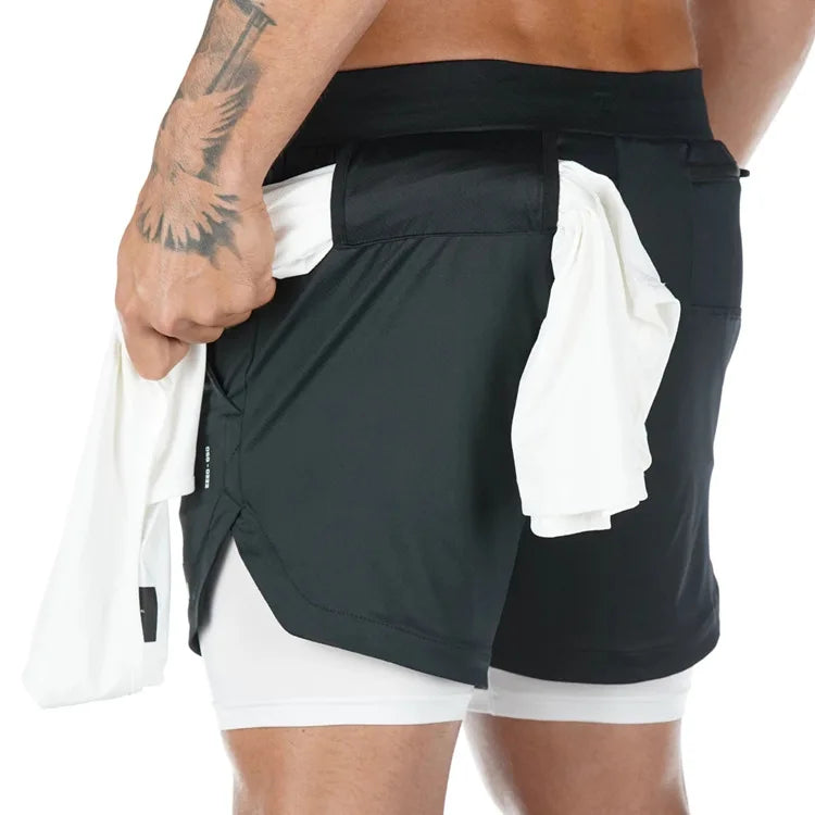 Camo Running Shorts Men Gym Sports Shorts 2 In Gym Fitness Jogging Short