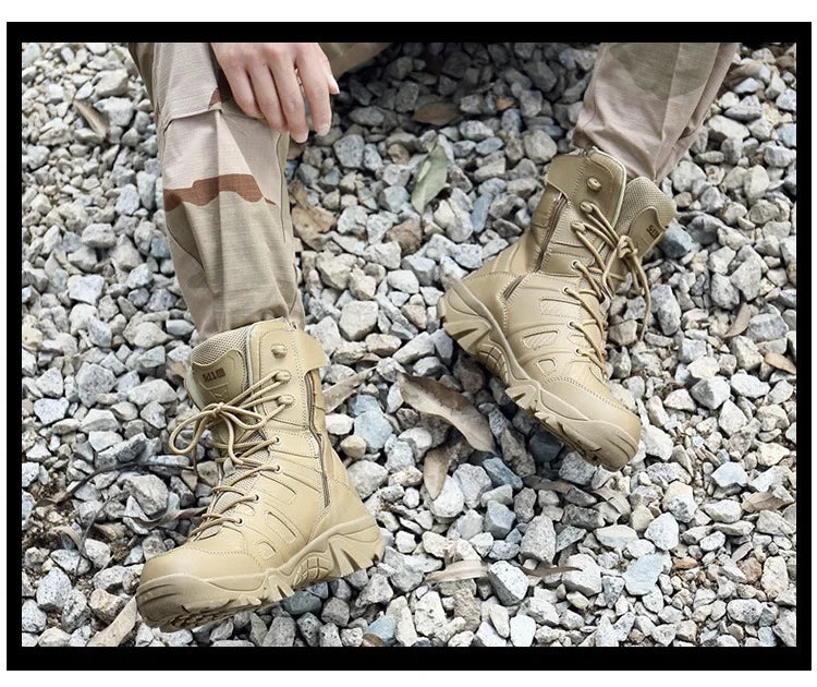 Special Forces Combat Boots Cross-Border Fast Selling Large Size Men's Shoes 46 High Top Outdoor High-Waisted Tactical Climbing