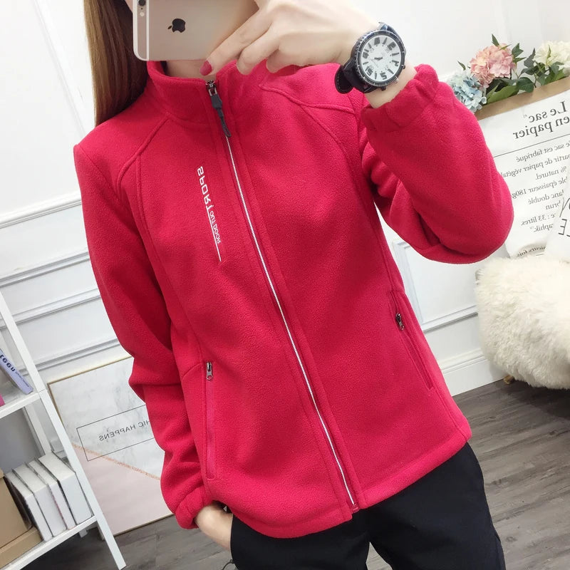 Plus Size Fleece Coats for Women Winter Spring Warm Casual Outdoor Sportswear Hiking Jogging Yoga Lady Cardigan jackets Chaqueta