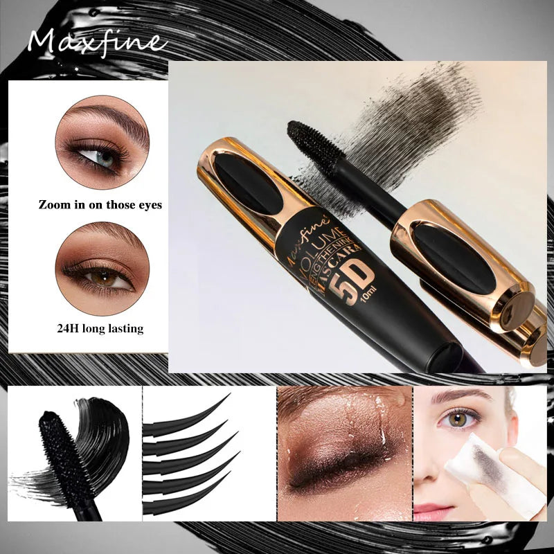 5D Silk Mascara with Big Eyes Strong and Lasting Black Waterproof and Non-caking