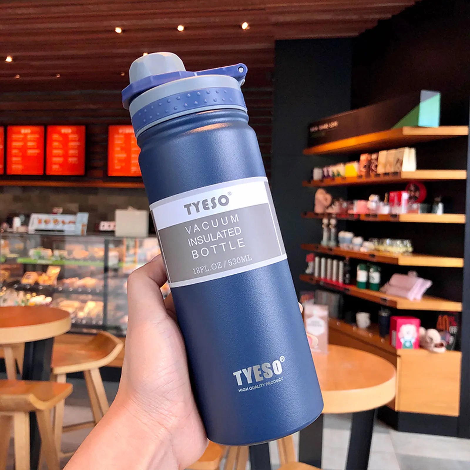 Tyeso 530/750ML Stainless Steel Thermos Bottle - Portable Outdoor Hot & Cold Cup