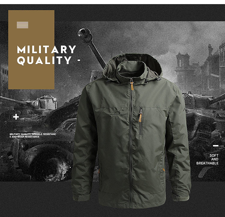 Windbreaker Men Tactical Jacket Waterproof Outdoor Hooded Coat Sports Military European Size S-5XL Field Climbing Thin Outwear