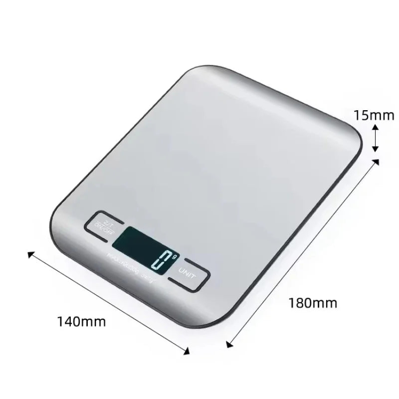 Digital Kitchen Scale LED Display 5kg/1g Stainless Steel Panel Electronic