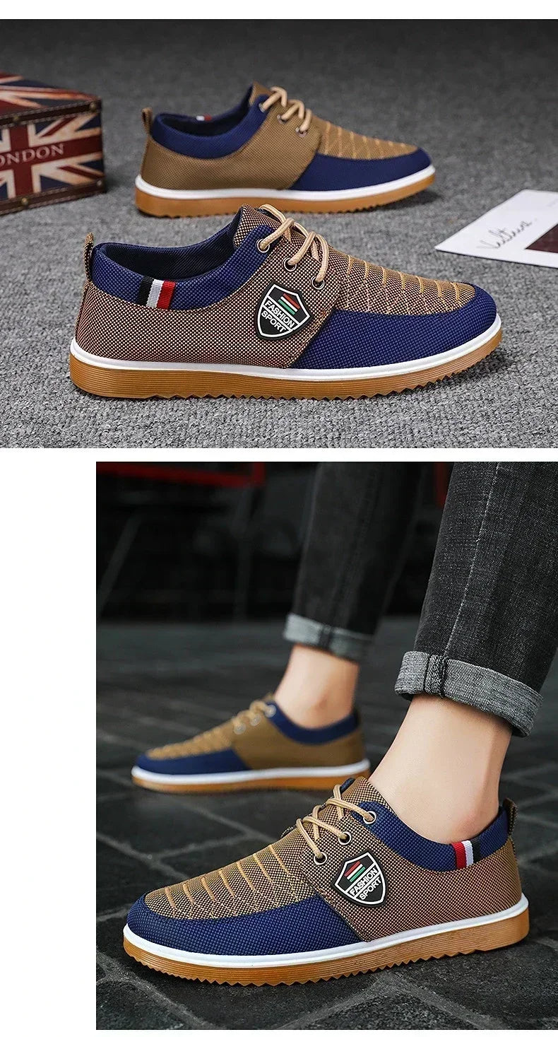 Men's casual shoes Vulcanized Work loafers Mesh Lightweight Man sports shoes Canvas Shoes for Men zapatos para hombres2025