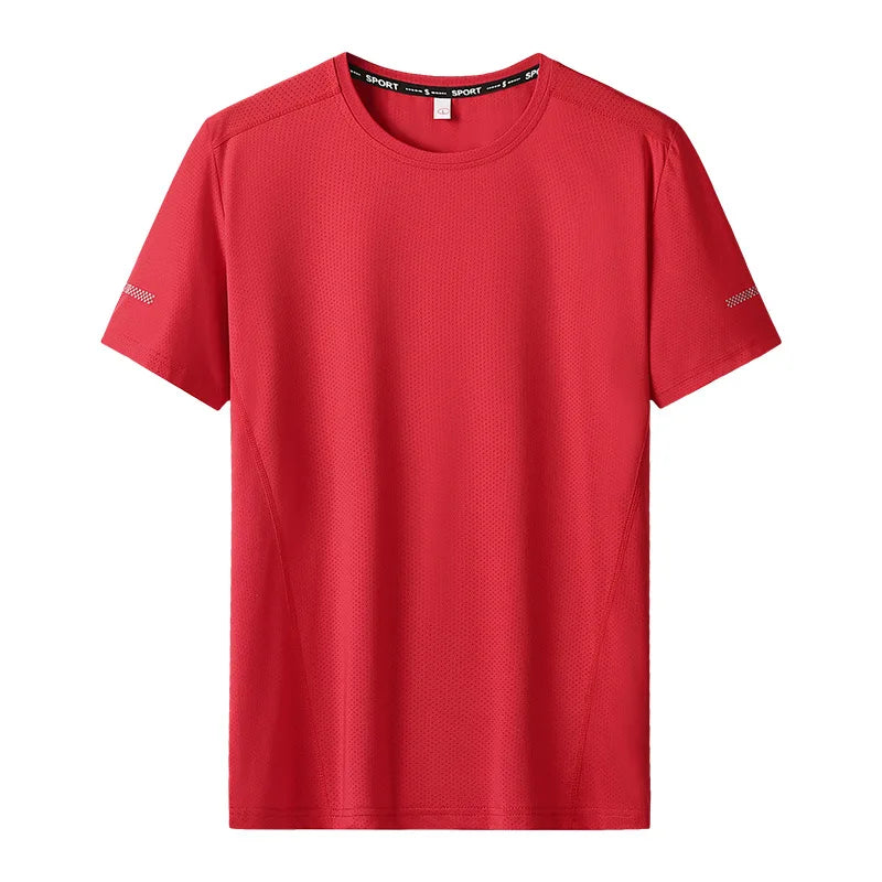 "Men's 9XL Quick-Dry T-Shirt - Plus Size, Round Neck, Short Sleeve, Oversized Tee"