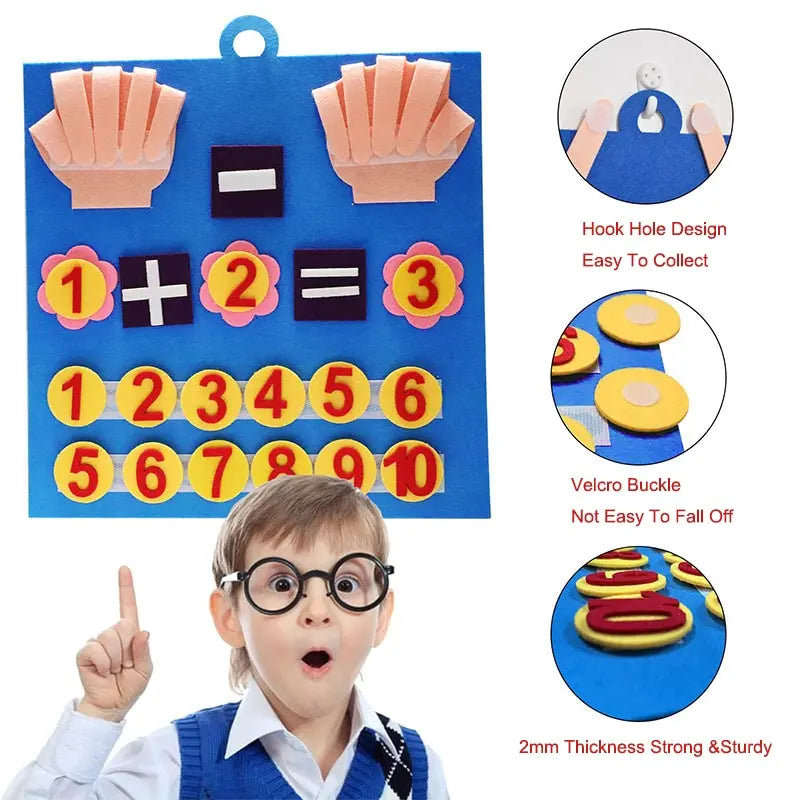 1Pcs Children Kids Busy Board Early Education Enlightenment Cognitive Mathematics Felt Board