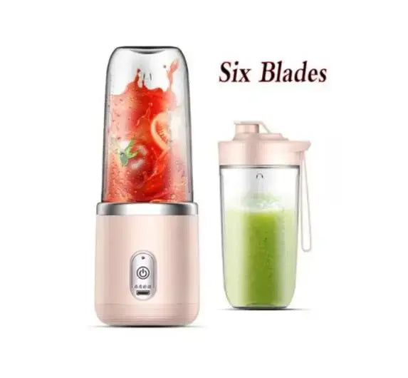 Portable Electric Blender Bottle with 6 Blades for Smoothies, Juice & Food Processing