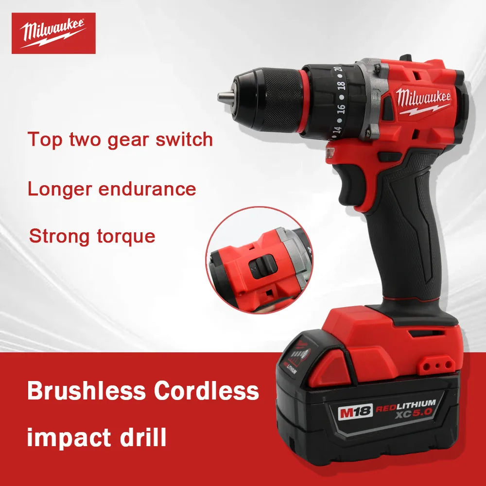 Milwaukee Small Electric Drill 150N.m brushless Cordless Impact Drill 18V