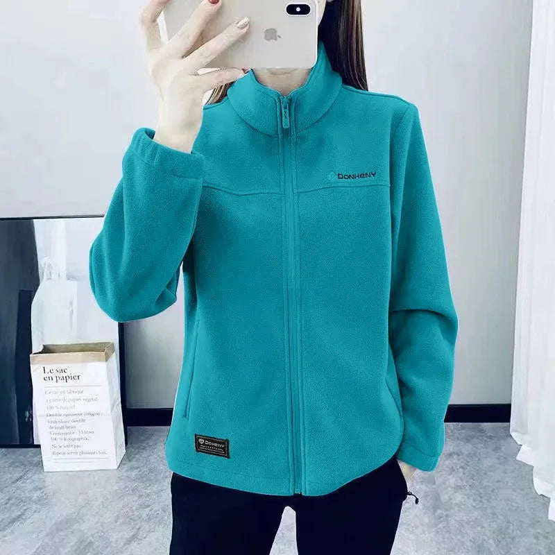 Plus Size Fleece Coats for Women Winter Spring Warm Casual Outdoor Sportswear Hiking Jogging Yoga Lady Cardigan jackets Chaqueta