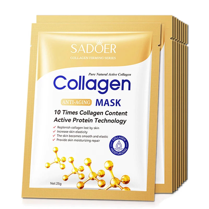 20pcs Hyaluronic Acid Collagen Face Masks - Moisturizing Korean Skin Care Sheets