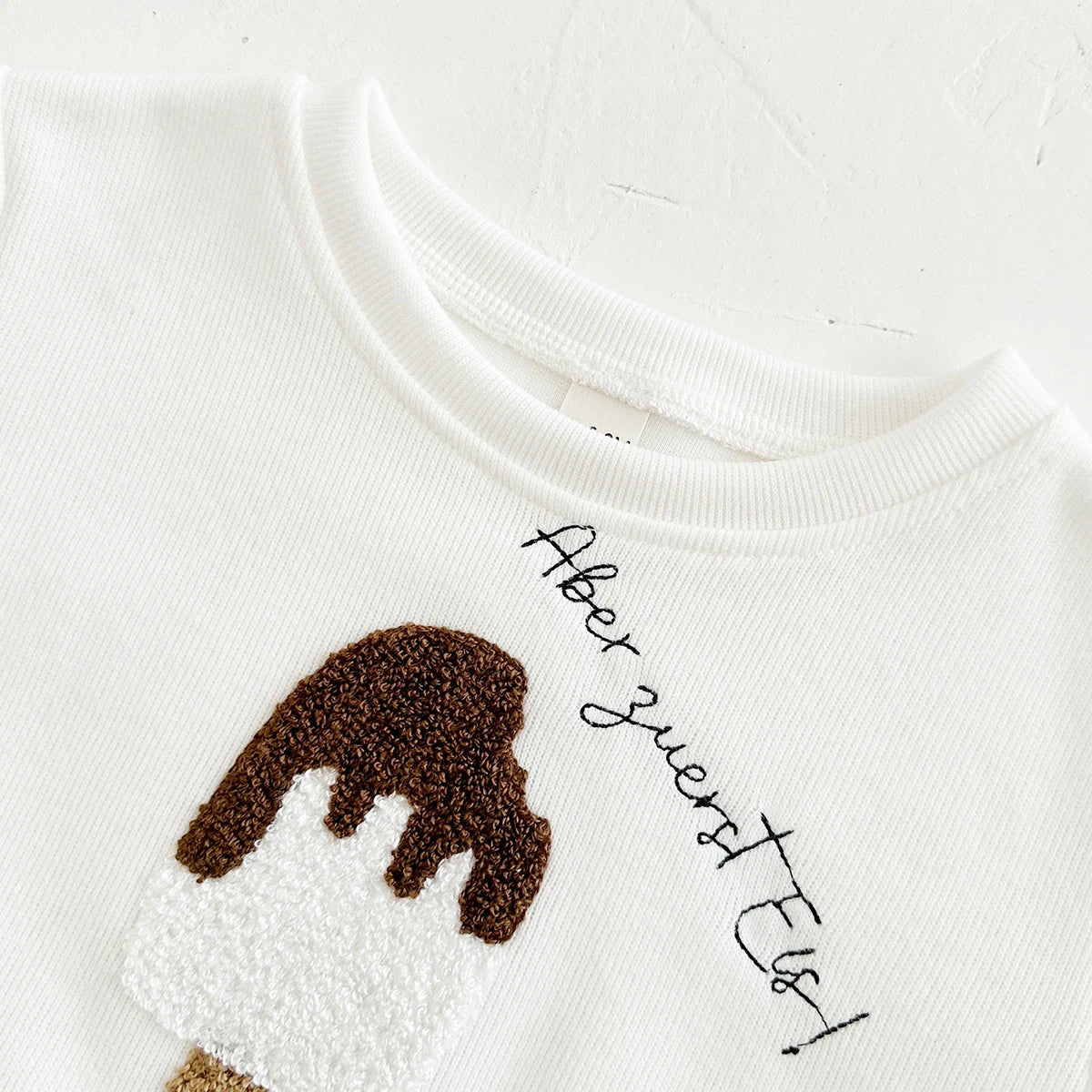 2PCS Boys Baby Infant Suit Fall Children's Top Cute Popsicle Embroidery Spring Baby Outfit Set Long Sleeve Girl Kids Clothes