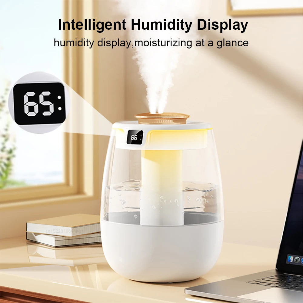 Air Humidifier 1300ML Aroma Humidifier Double Spray Port Essential Oil Diffuser USB Water Humidifier with Light for Home Office