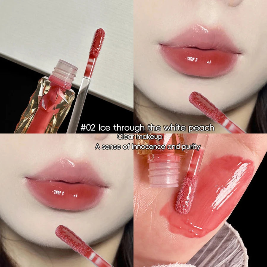 Long-Lasting Moisturizing Waterproof Lip Gloss - Transparent Mirror Finish