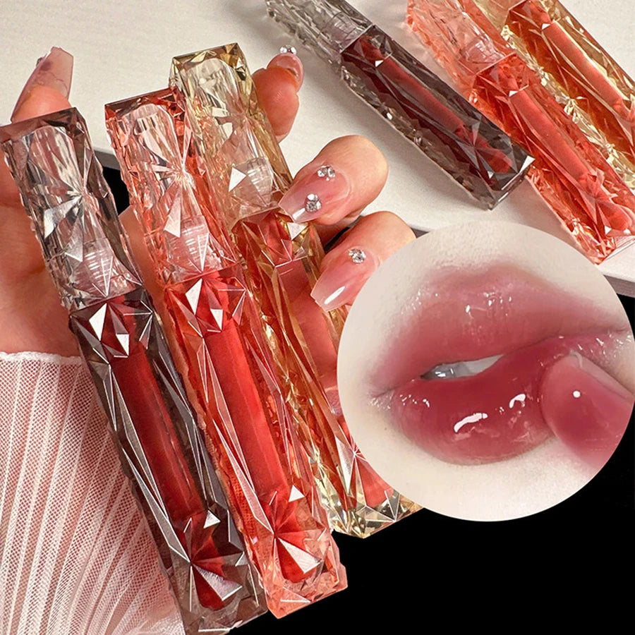 Long-Lasting Moisturizing Waterproof Lip Gloss - Transparent Mirror Finish