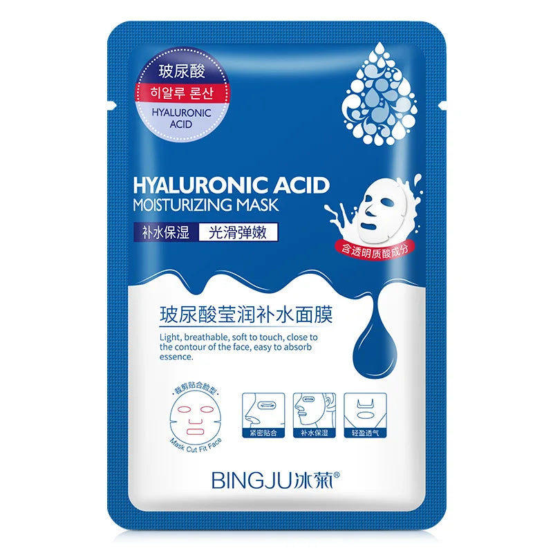 20pcs Hyaluronic Acid Collagen Face Masks - Moisturizing Korean Skin Care Sheets