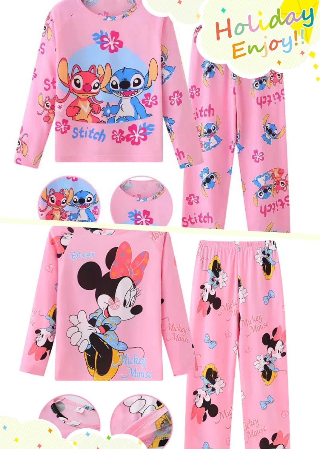 2pcs/set New Children Pyjamas Mickey Cartoon Boys and Girls Sets Kid Home Wear young boys and girls Casual Sleepwear Suit