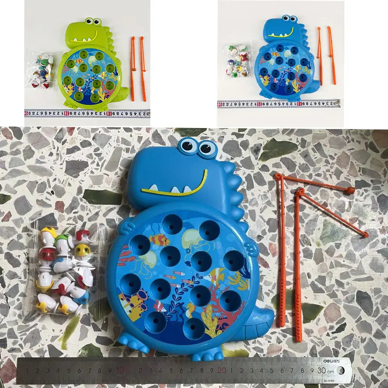 Dinosaur Simple Magnetic Fishing Toys Play Rod Game Toys for Children Baby Montessori with Rod Kids Educational No Rotating Gift