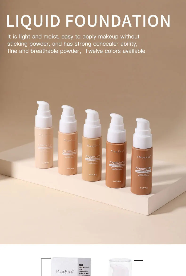 Liquid Foundation-Waterproof & Sweat-Resistant Concealer for Professional Makeup