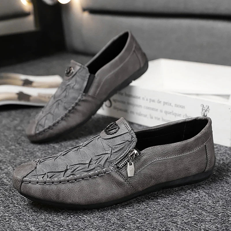 Super Comfortable Men Casual Shoes Soft Genuine Leather Loafers High Quality Male Driving Shoes Fashion Soft Printed Leather Sho