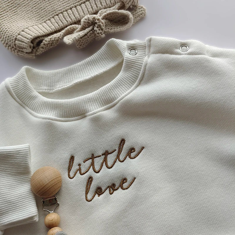 Spring Autumn Newborn Infant rompers one-piece Letter embroidery sweatshirt romper Long Sleeve Baby Full loose Body jumpsuits