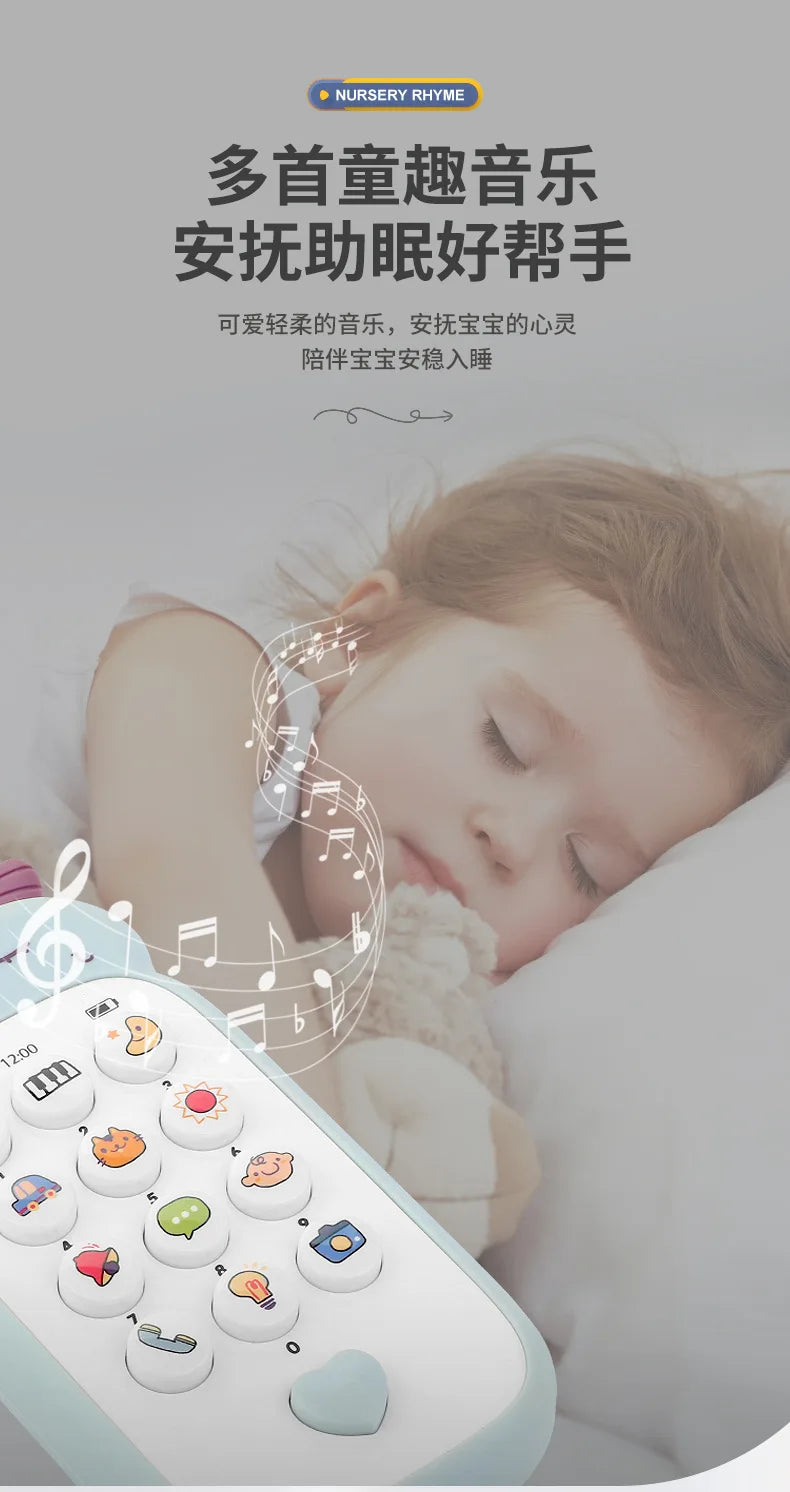 Baby Phone Toy Music Sound Telephone Sleeping Toys With Teether Simulation Phone Kids Infant Early Educational Toy Kids Gifts