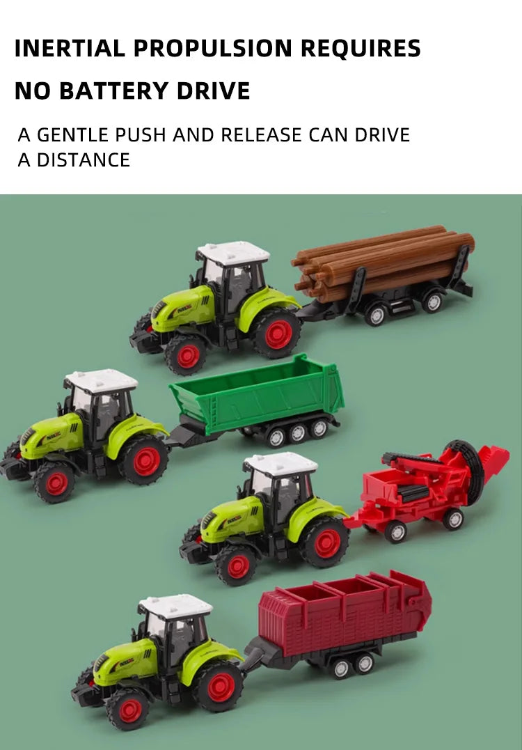 Tractor Inertia Car Farm Tractor Truck Transport Pulverizer Model Baby Car Boy Toy Engineering Car Childrens Educational Toys