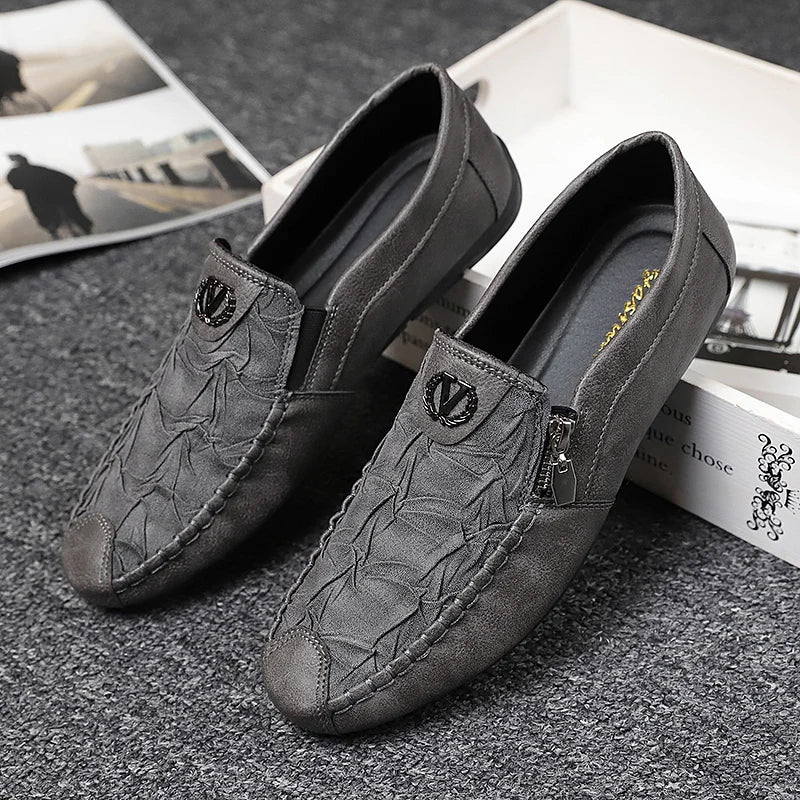 Super Comfortable Men Casual Shoes Soft Genuine Leather Loafers High Quality Male Driving Shoes Fashion Soft Printed Leather Sho