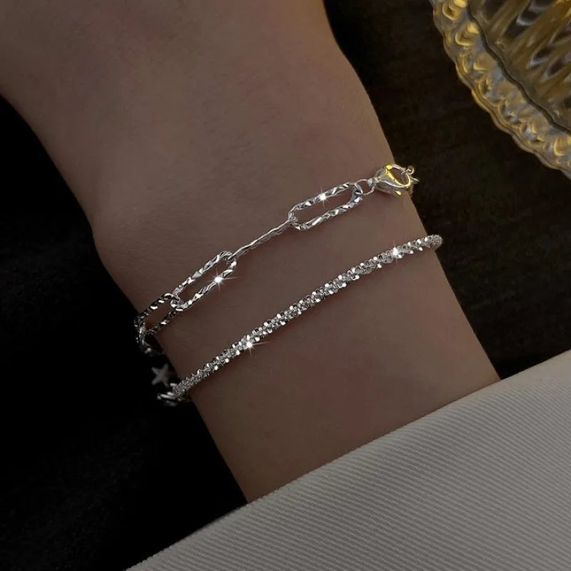 Luxury AAA Zircon Opal Clover Adjustable Bracelet For Women New Fashion Sparkling Gold Color Bracelet Wedding Jewelry Party Gift