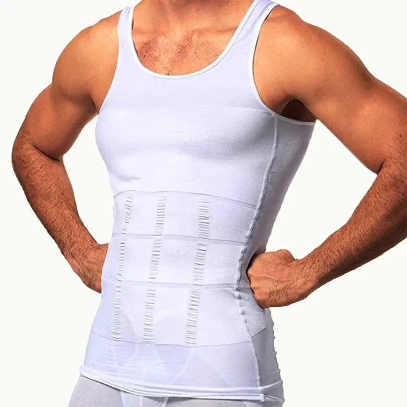 YBFDO Men's Slimming Body Shaper Compression Vest - Waist Trainer Tank