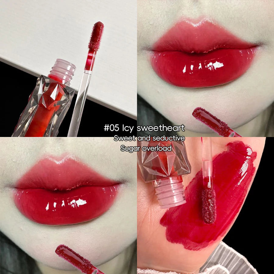 Long-Lasting Moisturizing Waterproof Lip Gloss - Transparent Mirror Finish