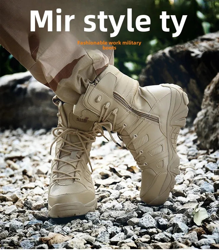 Special Forces Combat Boots Cross-Border Fast Selling Large Size Men's Shoes 46 High Top Outdoor High-Waisted Tactical Climbing