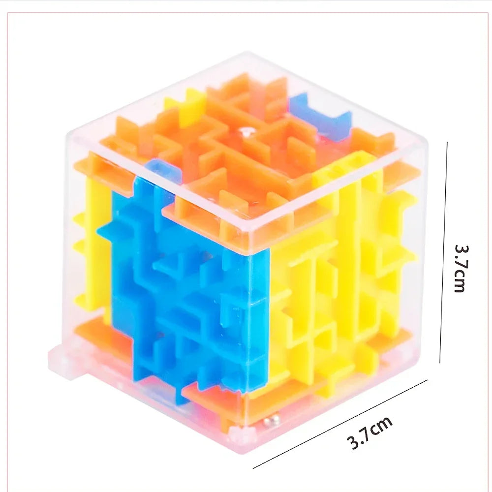 mini 3D Maze Magic Cube Six-sided Transparent Puzzle Speed Cube Rolling Ball Cubes Maze Toys For Children Stress Reliever Toys