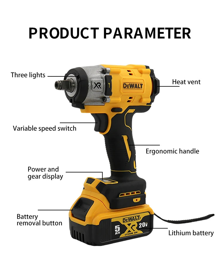 Dewalt 20V Brushless Impact Wrench: 3000RPM Cordless  for Car & Truck Repairs