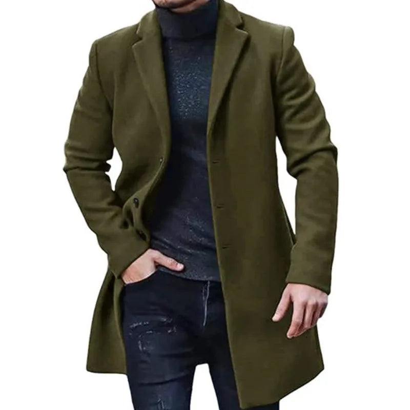 Male Streetwear Jackets Man's Solid Color Casual Outerwear And Coats Single Breasted Lapel Wool Men's Jacket For Spring Winter