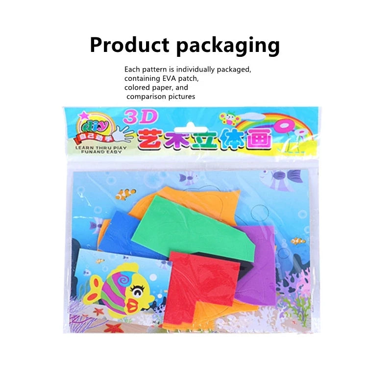 5/10/20Pcs/lot Kids DIY 3D EVA Foam Sticker Cartoon Animal Multi-patterns Styles Puzzles Game Art Craft Early Educational Toys